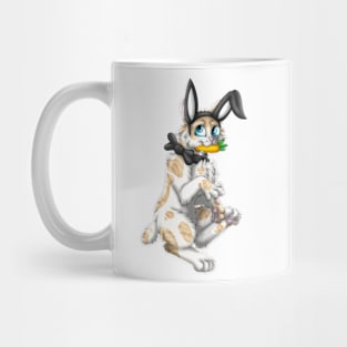 Bobtail BunnyCat: Cream Bicolor Tabby (Black) Mug